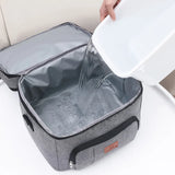 Double Deck Portable Leakproof Insulated Lunch Cooler Bag Picnic Food Storage