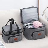 Double Deck Portable Leakproof Insulated Lunch Cooler Bag Picnic Food Storage