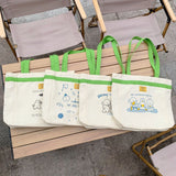 Plaid Canvas Bag for Women Girl's Shoulder Bags Casual Tote Female