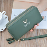 Double Zipper Women's Wallet Long Large-Capacity Mobile Phone Bag