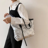 Large Capacity Down Cotton Shoulder Bag for Women