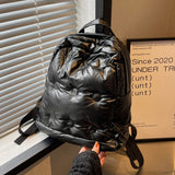 Women's Padded Nylon Quilted Backpack for Winter