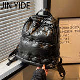 Women's Nylon Padded Backpack Winter School Bag