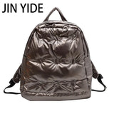 Women's Nylon Padded Backpack Winter School Bag