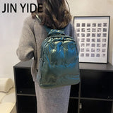 Women's Nylon Padded Backpack Winter School Bag