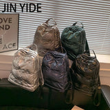 Women's Nylon Padded Backpack Winter School Bag