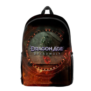 Dragon Age Dreadwolf Hot Game Backpack Student School Bag Unisex Daypack Zipper