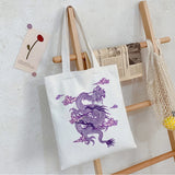 Dragon Anime Print Punk Canvas Bag Harajuku Shopper Women's Bag