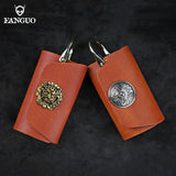 Dragon Head Button Leather Men's Car Key Holder Bag