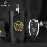 Dragon Head Button Leather Men's Car Key Holder Bag