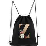 Drawstring Backpack Bag Shoulders 26 Letter Gym Portable Outdoor Bag