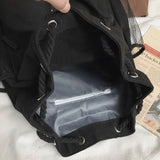 Canvas Drawstring Backpack Large School Bag