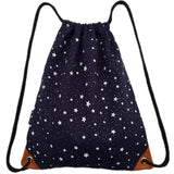 Canvas Drawstring Bag Women's Backpack Lady Stars Girl Pack Sack