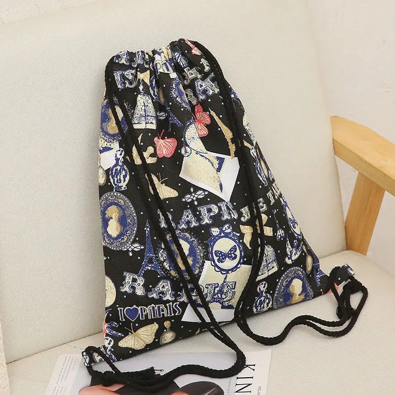 Colorful Dino Drawstring Bag 3D Printed Pouch Backpack