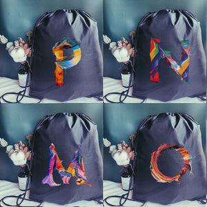 Letter Print Drawstring Backpack Girl School Bag Women Sport Yoga Bag