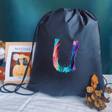 Letter Print Drawstring Backpack Girl School Bag Women Sport Yoga Bag