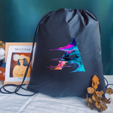 Personalized Letter Print Drawstring Bag for School and Sports