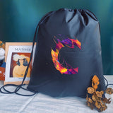 Personalized Letter Print Drawstring Bag for School and Sports