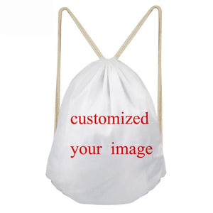 Border Collie Drawstring Bag Reusable Shopping School Backpack Beach Bag