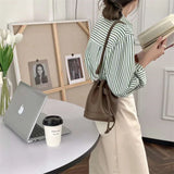 Drawstring Bucket Bag Autumn Winter Solid Textured Casual Messenger