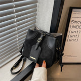 Small PU Leather Drawstring Bucket Bag Women Crossbody Shoulder Handbag