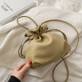 Drawstring Bucket Shoulder Bag Crossbody Handbag Spring Tote