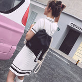 Canvas Drawstring Bag School Gym Casual String Knapsack for Women
