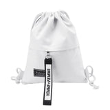 Canvas Drawstring Bag School Gym Casual String Knapsack for Women