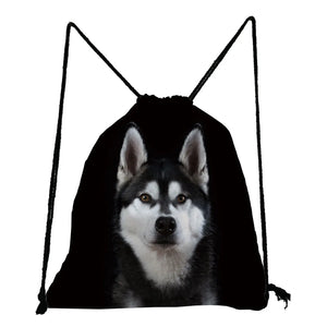 Animal Printed Drawstring Backpack for Students