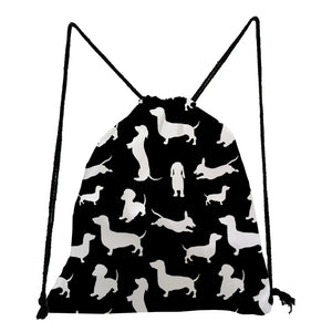 Sausage Dog Print Storage Bag Shoe Bag for Students