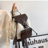 Small PU Leather Drawstring Women Backpack for Girls