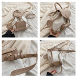 Small PU Leather Drawstring Women Backpack for Girls