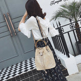 Women's Straw Bucket Bag Woven Shoulder Bags Beach Handbag