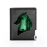 Dream Forest Wolf Cover Leather Wallet Slim Credit Card/ID Holders Money Bag