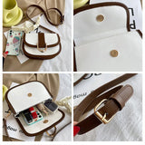 Retro Semicircle Saddle Crossbody Bag Underarm Bag Contrast Bags