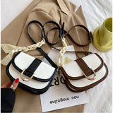 Retro Semicircle Saddle Crossbody Bag Underarm Bag Contrast Bags