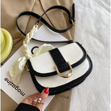 Retro Semicircle Saddle Crossbody Bag Underarm Bag Contrast Bags
