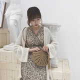 Straw Crossbody Half Moon Beach Bag Woven Rattan Handbag