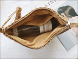 Straw Crossbody Half Moon Beach Bag Woven Rattan Handbag