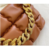 Square Shoulder Bags Checkered Crossbody Texture Lattice Chain Casual Bag