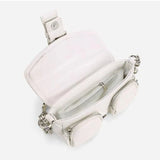 Retro Chain Armpit Shoulder Mini Messenger Bag Solid PU Leather