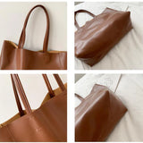 Women Handbags Large Capacity Shoulder Bags Totes High PU Leather Solid Bags