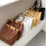 Women Handbags Large Capacity Shoulder Bags Totes High PU Leather Solid Bags