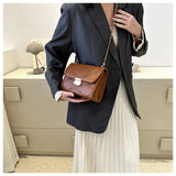 Women's Diamond Embroidered Shoulder Bag Crossbody Chain Solid Square