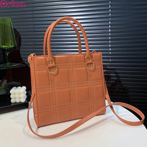 Women Plaid Crossbody Bag Textured Tote Shoulder Bag