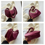 Autumn Winter Women Handbags Shoulder Bags Velvet Square Bags