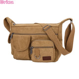 Canvas Shoulder Bags Solid Messenger Bags Travel Casual Bags