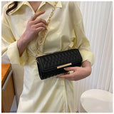 Chain Shoulder Bags For Women Texture Square Handbags Famous Lozenge