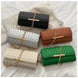 Chain Shoulder Bags For Women Texture Square Handbags Famous Lozenge