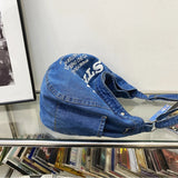Denim Shoulder Bags Print Letter Large Capacity Messenger Bags